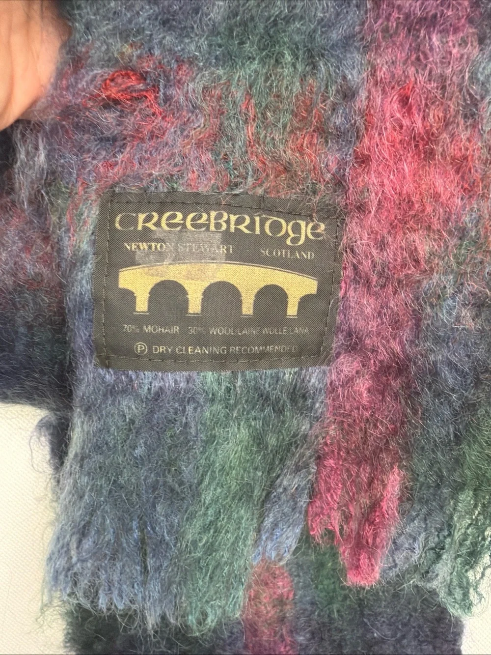 VTG  Creebridge Classic Scotland High Quality Fluffy Mohair Tartan Plaid Scarf